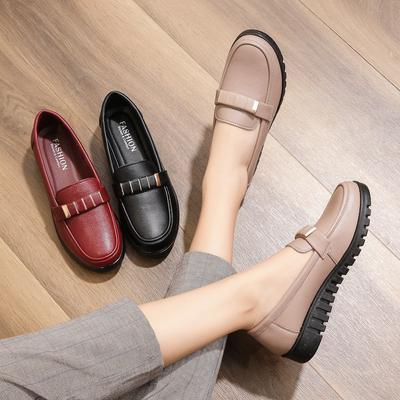 Einzelner Schuh Leder weiche Sohle mittelalte Damen Freizeitschuhe Leder Schuhe für Mütter