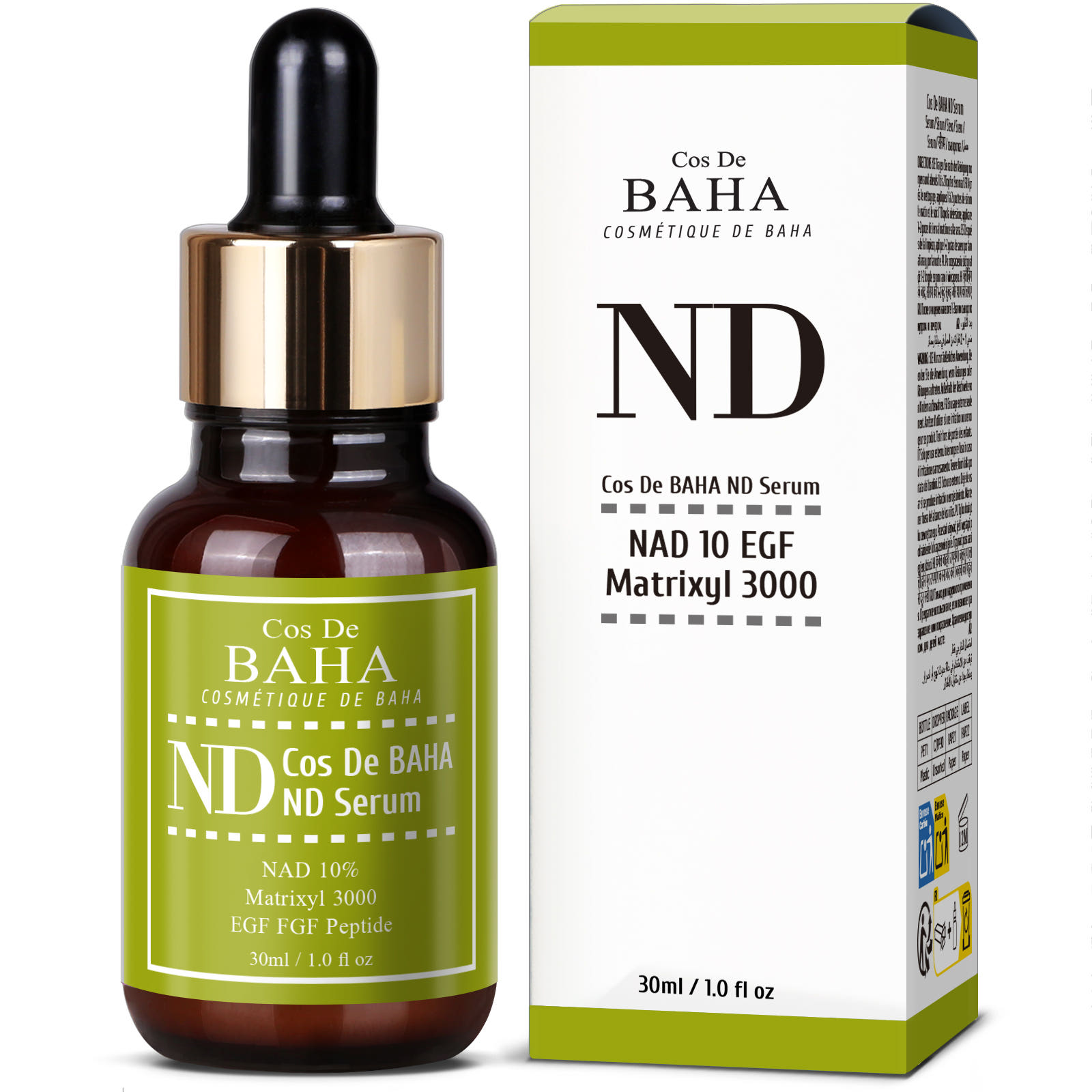 COS De BAHA NAD Matrixyl 3000 EGF Peptide ND Anti-Aging Firming Serum 30ml 30ml 1EA