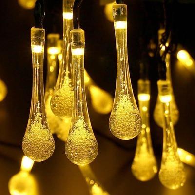 Serial String Lights - 14 LED Crystal Rain Drop, 10 Feet Warm White Fairy Lights for Home,Mandir,,Deepawali & Diwali Decoration,Christmas