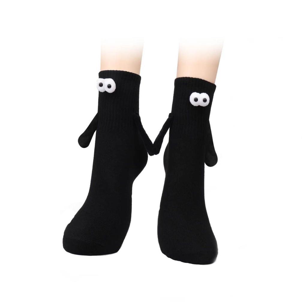 Couple socks magnetic hand in hand for a lifetime Halloween socks black white unisex hand in hand good friend socks