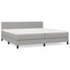 3140001 vidaXL Lit à sommier tapissier avec matelas Gris clair 200x200cm Tissu