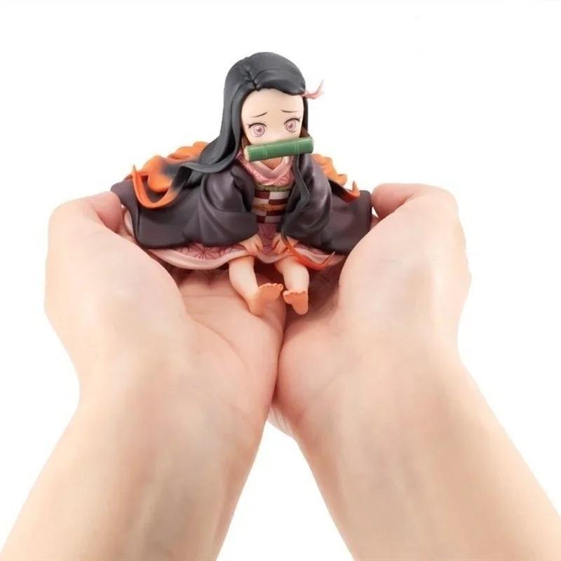 Anime  Kimetsu No Yaiba Kamado Tanjirou Kamado Nezuko Figure PVC Statue Car Accessories Desktop Decoration Doll Gift