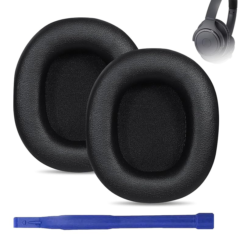 

umvowuxa Headphone replacement ear pads, ATH-SR30BT Soft and comfortable protein leather replacement ear pads, suitable for (black)