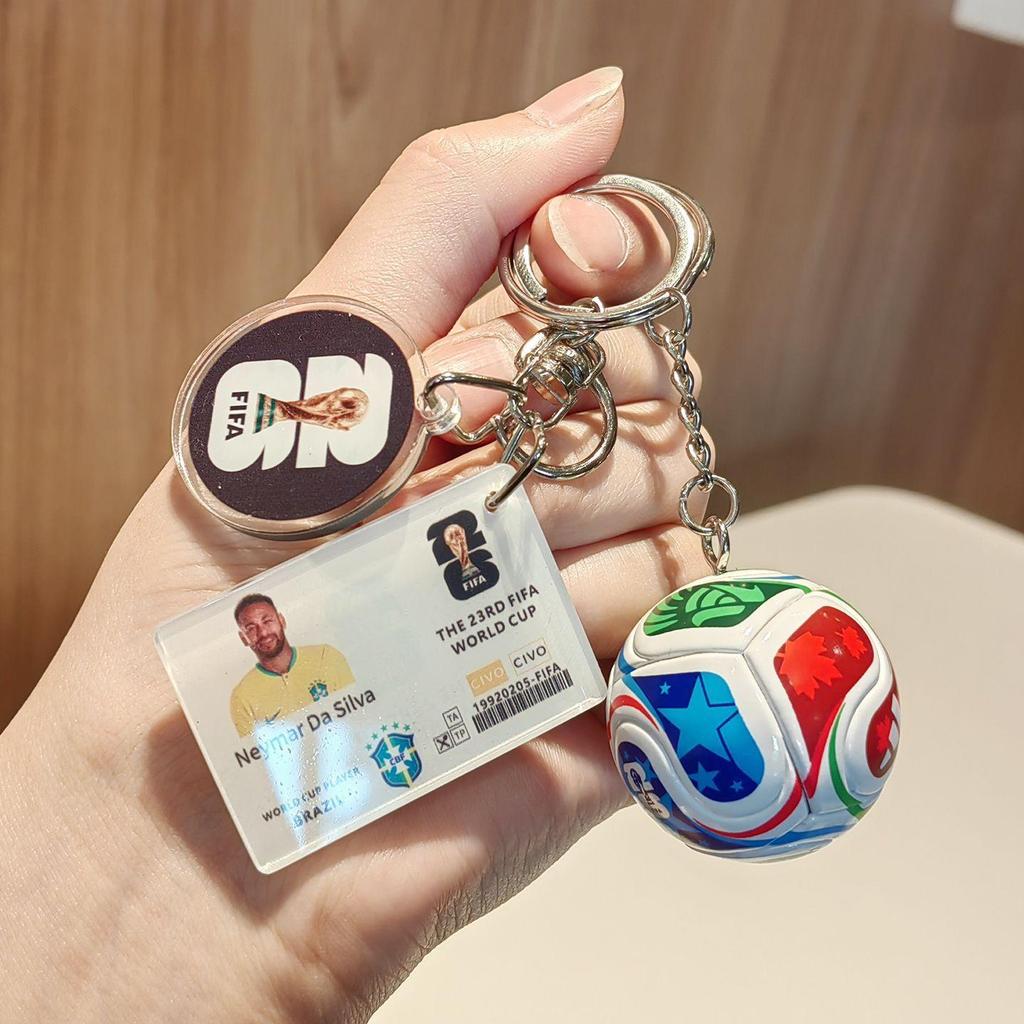 Messi Ronaldo Football Keychain - 2026 World Cup Player Gift Set