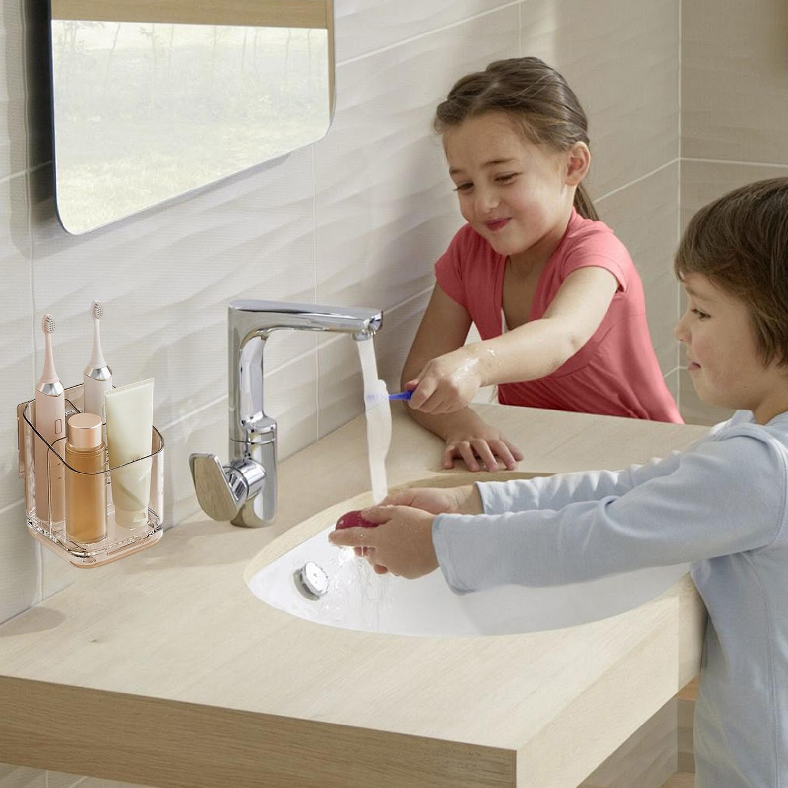 

Toothbrush Holder Wall Mounted Wall Bathroom Rack Electric Toothbrush Organizer For Bathroom Shower Bedroom Home RV Dormitory China Mainland