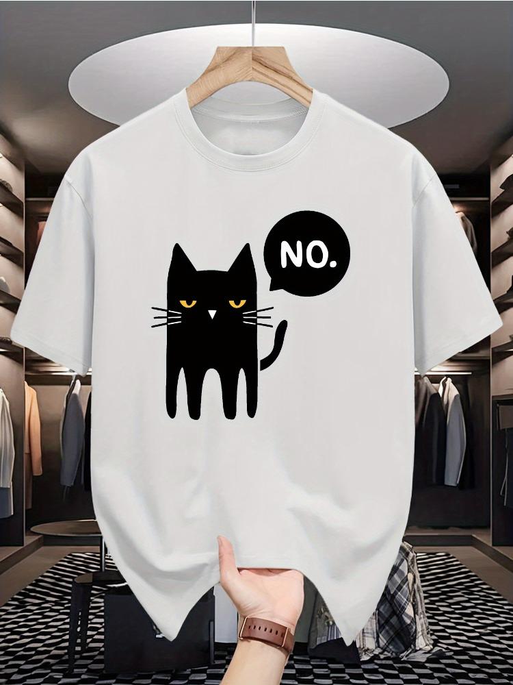 Unisexs Summer Fashion Cat Print Casual TShirt 100 Cotton Trendy Loose Short Sleeve HighQuality Versatile Top