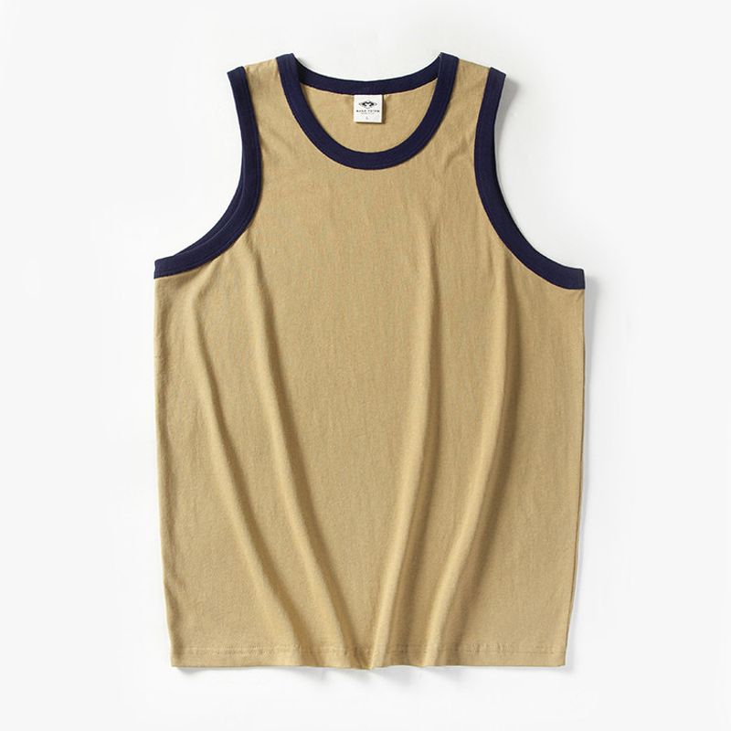 American-Style Fitness Tank Top for Men, Cotton Workout Vest for Summer, Foreign Trade Men's Basketball Sleeveless T-Shirt