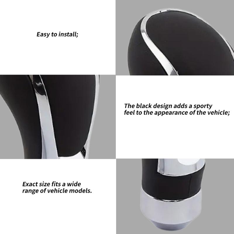 Universally Car Manual Shifter Lever, Aluminum Leather Extension Gear Shifter Lever Shifter Stick for Most Manual Car