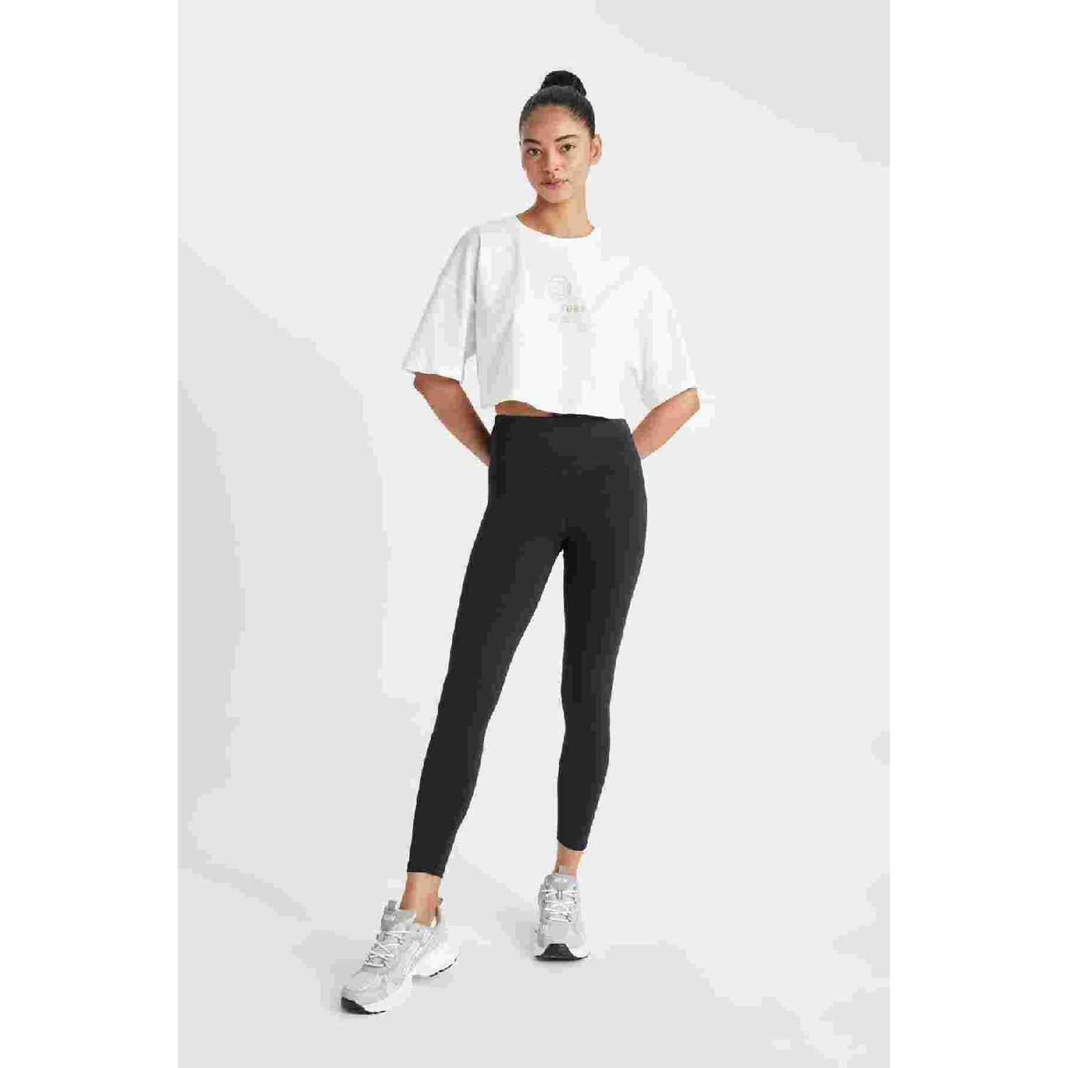 

Fit Women s Black High Waist Flexible Basic Sports Tights B4147ax24au S чёрный