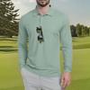 Men's Classic Golf  Shirts Ice Silk Breathable Long Sleeve  Performance Collar Shirts Lightweight Summer Casual Quick Dry Tee
