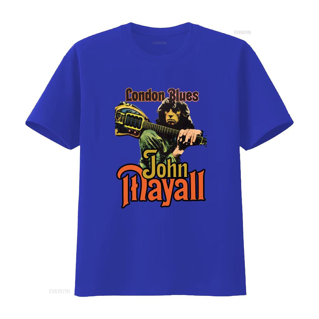 Katoen John Mayall London Blues 1964 1969 Album The Turning Point T-shirt vintage Gewassen streetwear Casual Rekbaar