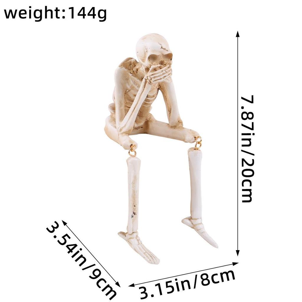 Cross-border Halloween Skeleton Resin Ornament - Hear No, See No, Speak No Evil Craft Decoration
