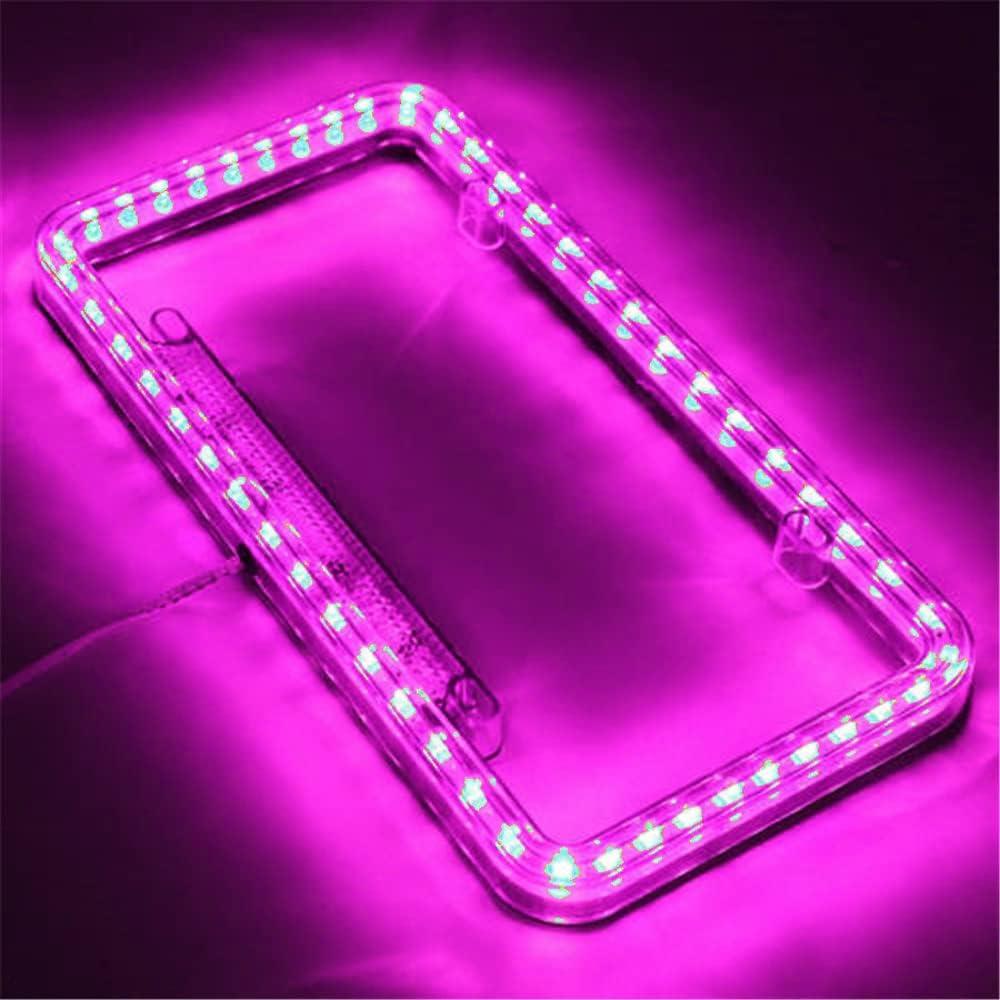 12 V 54 LED Color Light License Plate Frame Acrylic Plastic License Plate Cover-Blue