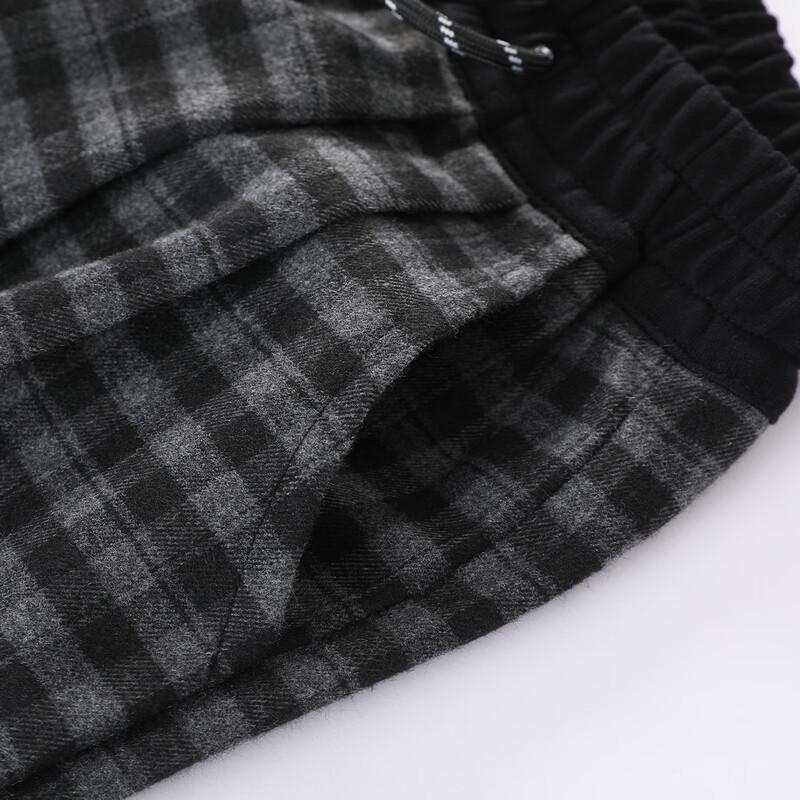 Mengte Jiao Girls' Modern Plaid Wide-Leg Casual Pants