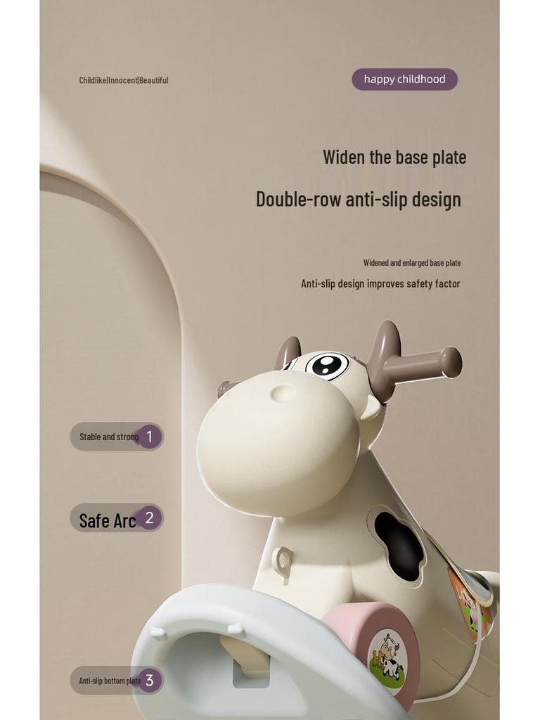 2-in-1 Wooden Rocking Horse for Kids: Rocking Chair & Sliding Car, Ideal Birthday Gift for Ages 1-6.