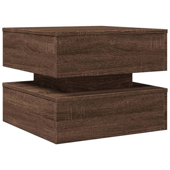 VidaXL Table Basse avec Lumières LED, Bout de Canapé, Table d'Appoint, Meuble de Salon Salle de Séjour Intérieur, Moderne, 839860