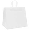 Paper Shopping Bags 250 Pcs with Handles White 32 X 22 X 28 Cm