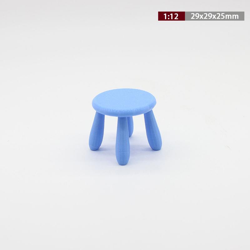 

1шт Мини-игрушка-стул 1:12 масштаб кукольный табурет подарок кукольные аксессуары пластиковая миниатюрная мебель фото реквизит сцена модель синий