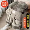 Women's High Waist Wide Leg Pants Loose Fit Corduroy Trousers Warm Fleece Lined Casual Pants