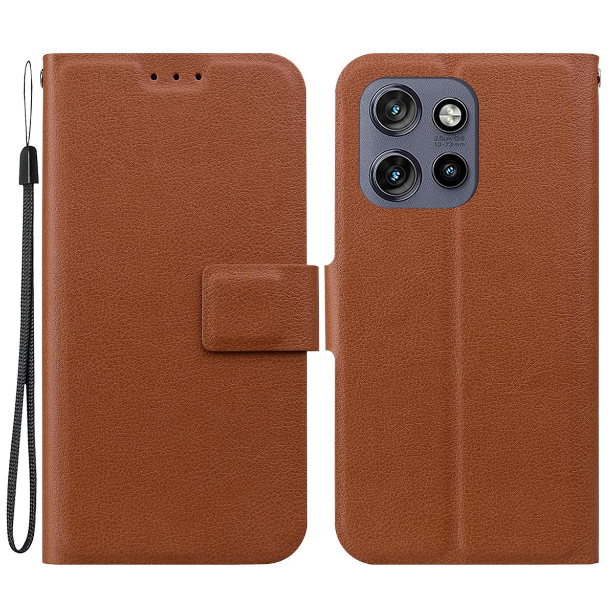 

For Motorola Edge 50 Neo 5G/Moto S50 5G/Thinkphone 25 5G Case Ultra-Thin PU Leather+TPU Phone Cover with Card Slot Brown