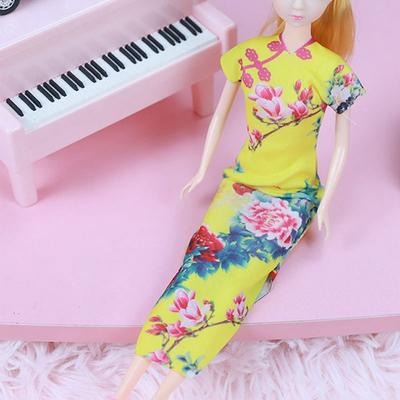 Handgefertigtes 30cm Puppenzubehör Einzigartiges Kleidungsstück Für Chinesisches Traditionelles Kleid Cheongsam Stil Abendkleid