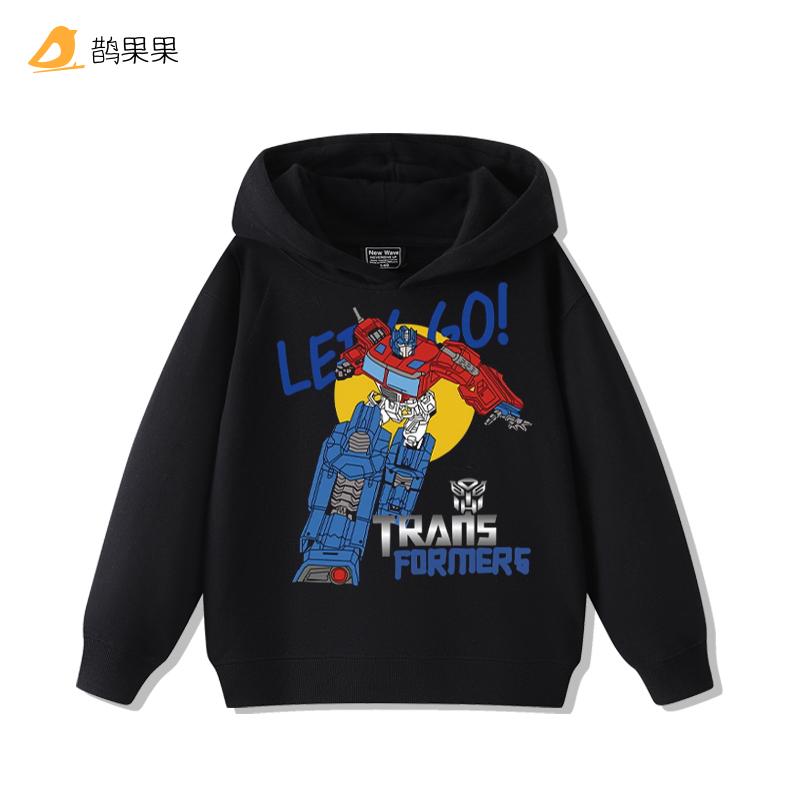 Jungen Super Handsome Transformers Kapuzenpullover mit Print – Kinder-Herbst- und Wintermode, warmer Fleece-Hoodie