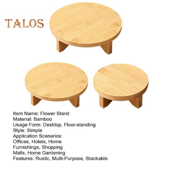 Supporto per piante in bambù, portavasi per fiori, da tavolo, da interno, sgabello rotondo, portavasi, espositore per piante in vaso, cupcake, ceramiche