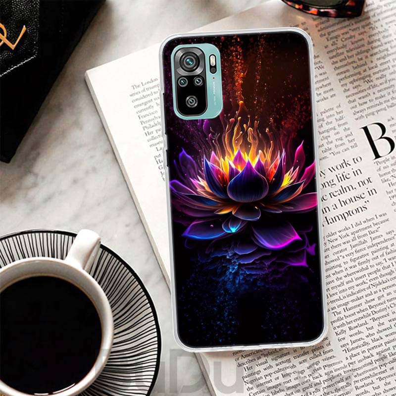 Buddhist Fire Lotus Cover For Xiaomi Redmi Note 10 9S 9 8T 8 Pro 7 5 Mi 9T 10T 11T 12T 11 12 Lite 12X A3 A2 A1 Print Coque