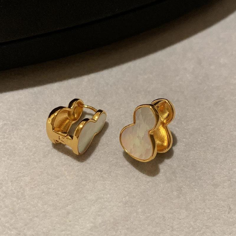 Натуральный перламутр Двусторонние серьги-тыквы Женственность Премиальные ушные пряжки Французские серьги