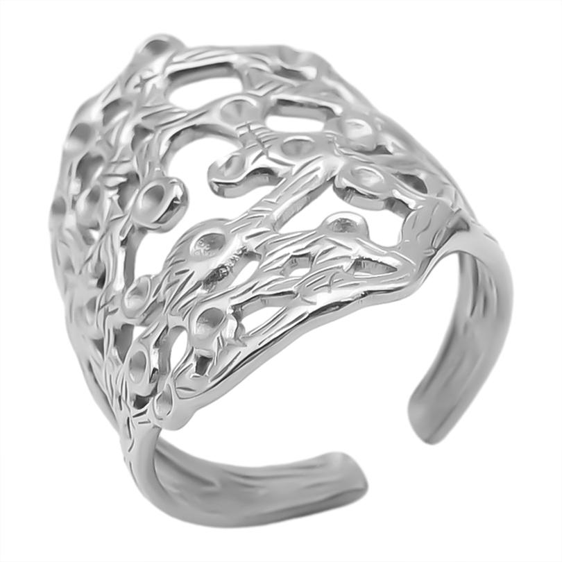 Geometria Semplice Moda Acciaio Inossidabile Anelli Aperti Per Donne Uomini Accessori Colore Argento Cuore Sole Rotondo Base Vuota Fai da Te Anillos