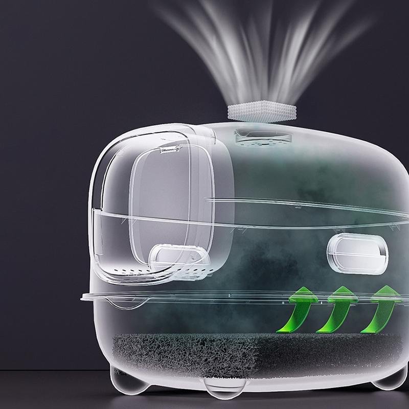 Geschlossene Katzentoilette, spritzwassergeschützt, geruchsisolierend, doppelt verwendbar, faltbares Design, bietet Platz für Katzen mit einem Gewicht von weniger als T