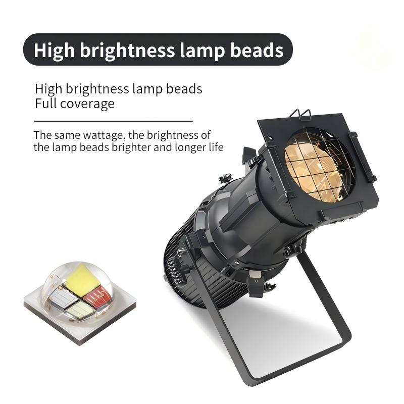 LED 200W zobrazovací světlo Profilový projektor Bodové světlo Hliník Profesionální Teplá/Studená Bílá/RGBW Dmx Párty světla Pro TV Studio Divadlo