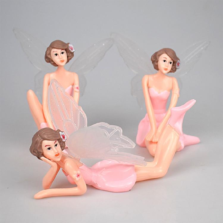 Romantic Fairies Figurines Angel Ornaments for Xmas Cake Topper Home Decor 3Pack