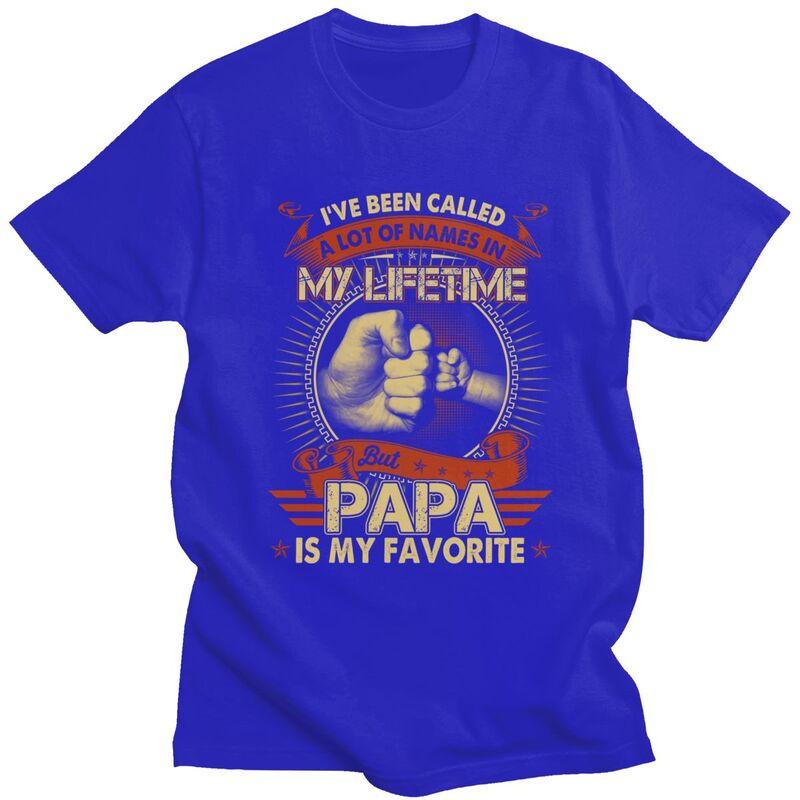 Custom Lifetime Papa T Shirts for Men Pure Cotton Tee Tops Dad Fathers Day Gift Tshirt ShortSleeve Tshirt Clothes