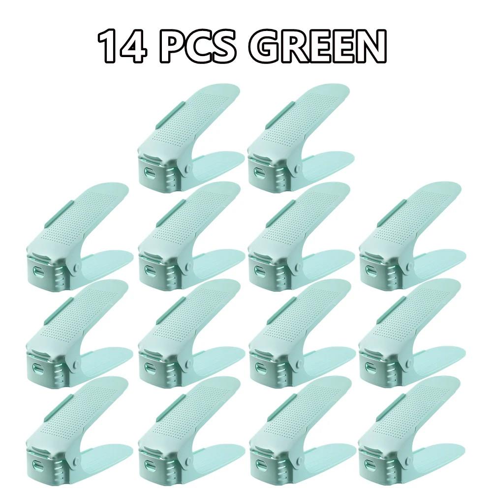 6/8/12/14Pcs Adjustable Shoe Organizer Shoe Support Rack,Space Saving Shoe-Shelf for Closet,Shoe Organizer Shoe Rack for Cabinet