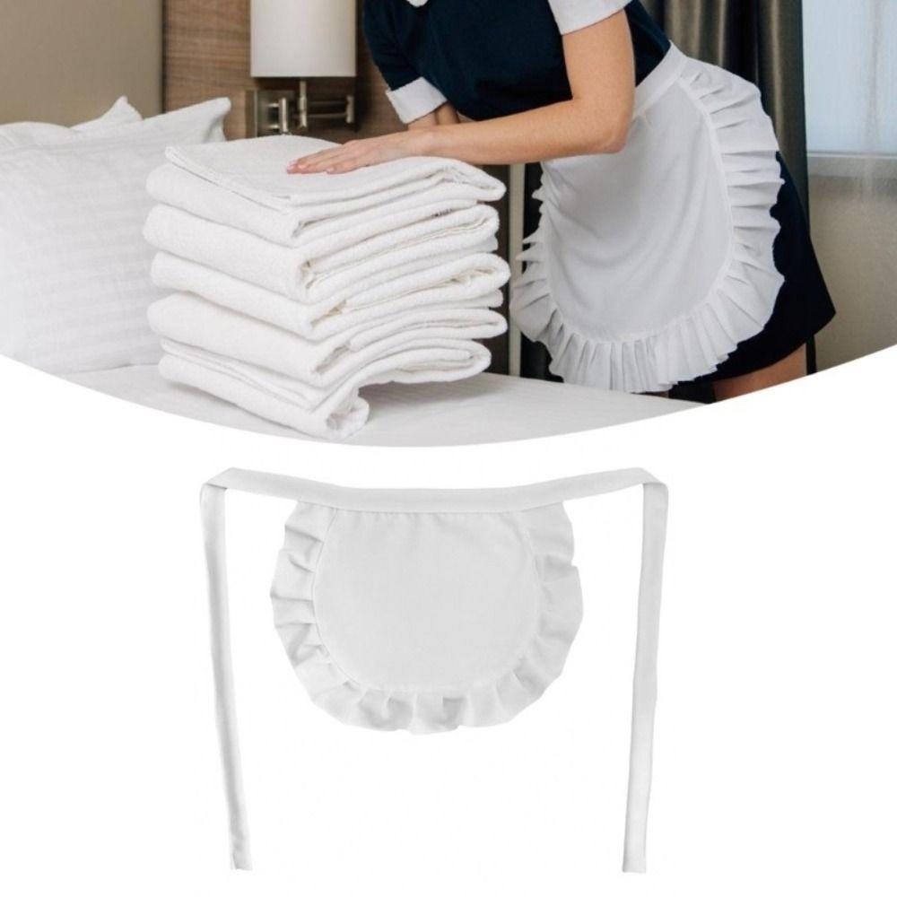 1Pcs Waitress Maid Style Waist Apron Cosplay Costume Half Apron  for Coffee Shop Restaurant