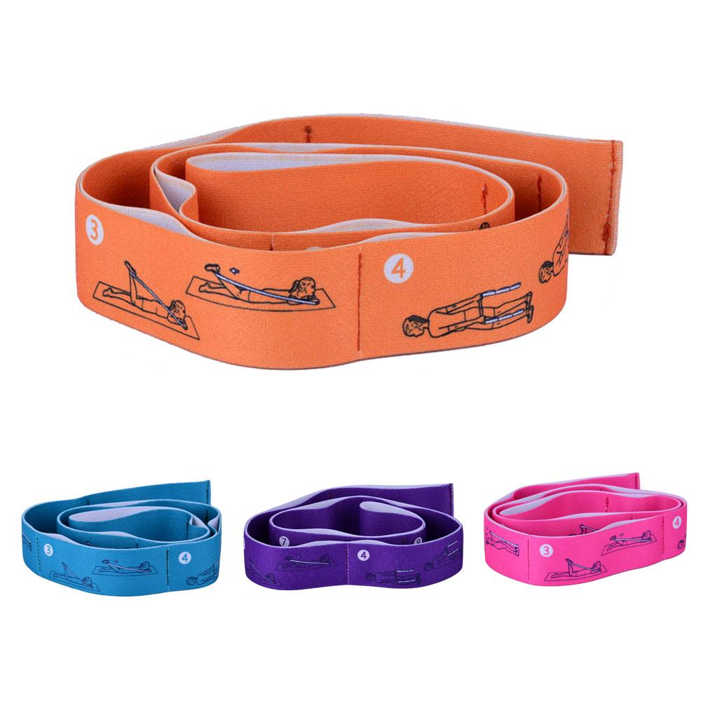 Yoga Pull Strap Belt Polyester Latex Elastic Latin Dance Stretching Band Loop Yoga Pilates GYM Fitness Exercise Resistance Bands