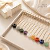 Natural Crystal Donut Pendant Necklace Multi Gemstone Circle Jewelry for Women Daily Wear Gift