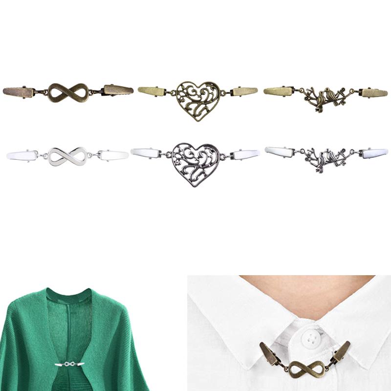 thumbnail interactive-video image 1 of Shirt Collar Cardigan Clip Shawl Brooch Duck Clip Clasps Sweater Blouse 1 of 11