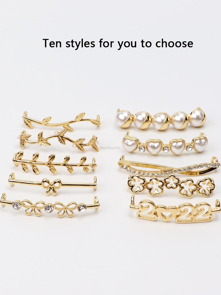 1 Adet İnci Ayakkabı Süsü Moda Altın Metal Spor Ayakkabı Süsleri Kız Hediye Ayakkabı Süsü Kendin Yap Ayakkabı Bağcığı Tokaları ayakkabı aksesuarları