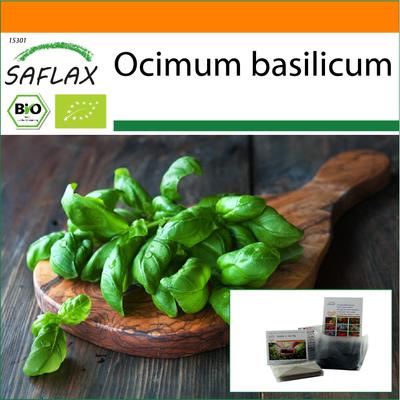 Garden In the Bag - Organic - Basil Genovese - 800 Seeds - With Substrate In a Fitting Stand Up Bag - Ocimum Basilicum