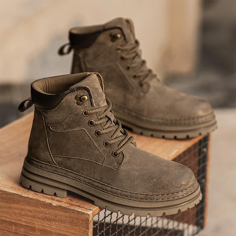 

Foreign trade 2025 hot-selling men s boots autumn new cross-border large-size thick-soled, that s your genuine leather tooling Martin boots. 45 хакі