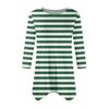 Women's Fashion Casual Round Neck Striped Printed Seven-point Sleeve Shirt Belted Loose Comfortable Top