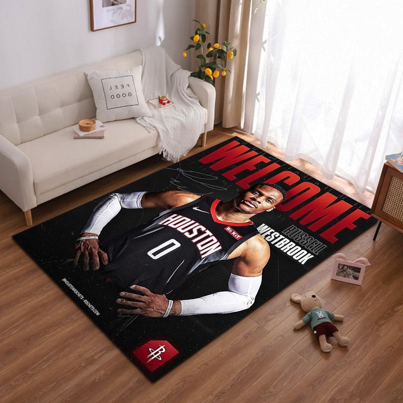 "Basketball Star in Houston Rockets Uniform Non-slip rug suitable for living room and bedroom sofas sofas"