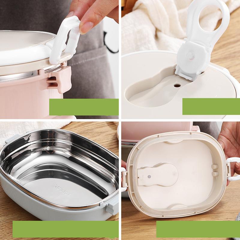 Box Stainless Steel Insulated Thermal Food Container Box Student Children Work
