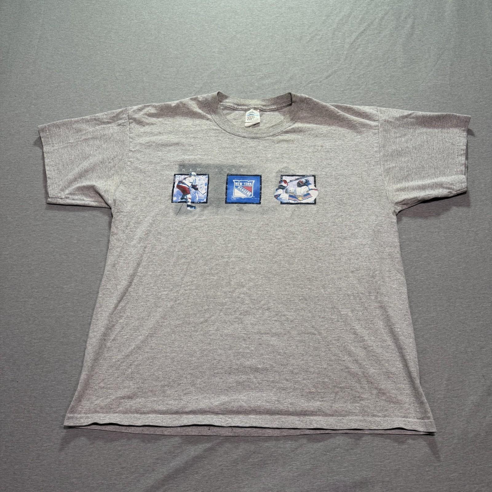 New York Rangers T Shirt Men s XL Graphic Print Hockey Lounge Gray Tee S