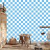 Azure Checkerboard Wallpaper for Living Room and Bedroom 50x1000