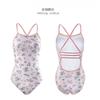 Small Fresh Pink Floral Sexy Tight-fitting Racing Sports One-piece Triangle Swimming Pool Hot Swimsuit Women