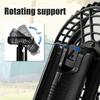 Portable Desk Fan with Tripod Light USB Rechargeable Air Cooling Fan Light Outdoor Camping Ceiling Fan for Travel Tent