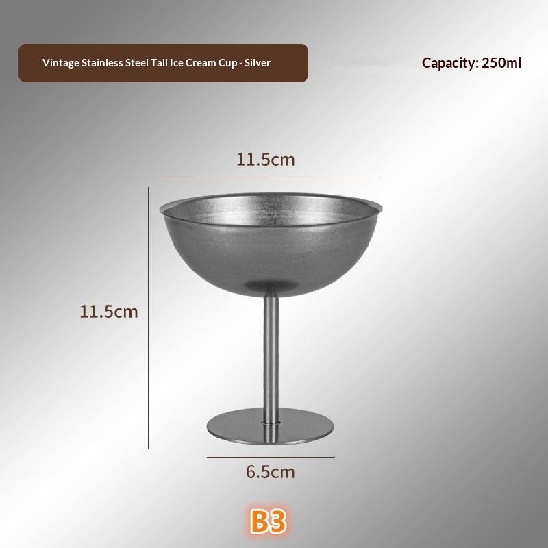 Multipurpose Stainless Steel Goblet for Serving Ice Cream and Fruit Desserts